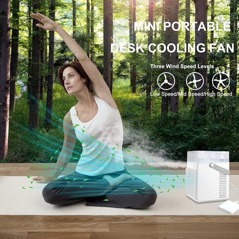 Portable Air Conditioner Fan Personal Air Conditioner Mini Evaporative Personal Air Cooler with 3 Speeds 2000mAh Battery Powered&USB Rechargeable Portable Evaporative Cooler for Bedroom Office Outdoor in Saudi Arabia