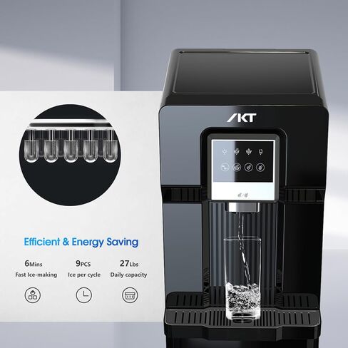 IKT 2 in 1 Water Dispenser with Ice Maker for 5 Gallon Bottle Bottom Load 27 lbs in 24 hrs for Home Office (Without Hot Water) in Kuwait