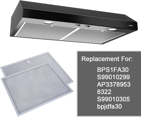Range Hood Filter BPS1FA30 Aluminum Grease Filter Compatible with Broan QS1 Nutone Allure WS1 QS2 30",11-3/4" X 14-1/4" X 3/8" (2 pcs) in Kuwait