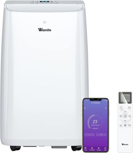 مكيف هواء محمول Wamife 12000 BTU، تحكم صوتي ذكي لمكيف الهواء الداخلي مع Alexa وGoogle Home، يبرد حتى 700 قدم مربع. وحدة تكييف هواء محمولة مع جهاز تحكم عن بعد ومجموعة أدوات النوافذ in Saudi Arabia