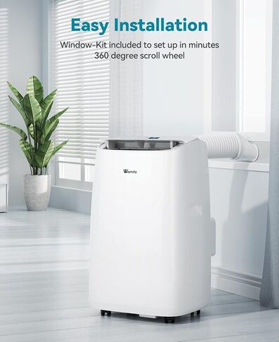 مكيف هواء محمول Wamife 12000 BTU، تحكم صوتي ذكي لمكيف الهواء الداخلي مع Alexa وGoogle Home، يبرد حتى 700 قدم مربع. وحدة تكييف هواء محمولة مع جهاز تحكم عن بعد ومجموعة أدوات النوافذ in Saudi Arabia