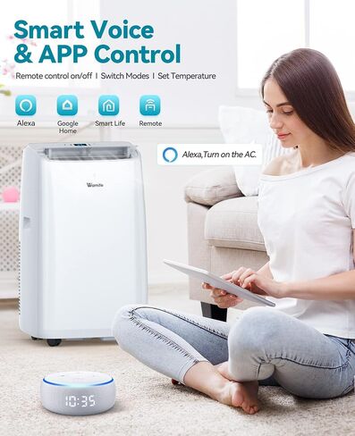 مكيف هواء محمول Wamife 12000 BTU، تحكم صوتي ذكي لمكيف الهواء الداخلي مع Alexa وGoogle Home، يبرد حتى 700 قدم مربع. وحدة تكييف هواء محمولة مع جهاز تحكم عن بعد ومجموعة أدوات النوافذ in Saudi Arabia