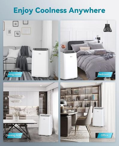مكيف هواء محمول Wamife 12000 BTU، تحكم صوتي ذكي لمكيف الهواء الداخلي مع Alexa وGoogle Home، يبرد حتى 700 قدم مربع. وحدة تكييف هواء محمولة مع جهاز تحكم عن بعد ومجموعة أدوات النوافذ in Saudi Arabia