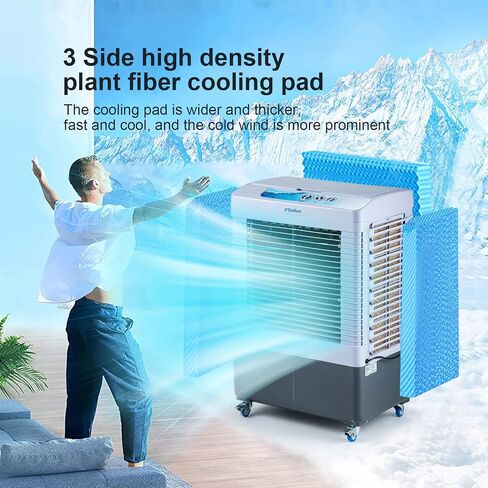 DoRun Portable Evaporative Cooler,2647 CFM Swamp Cooler with Filter, 3 Modes & Speeds, 120° Oscillation, Cools 900 Square Feet-10.6 Gallon Water Tank for Garage Home RV Commercial in Saudi Arabia