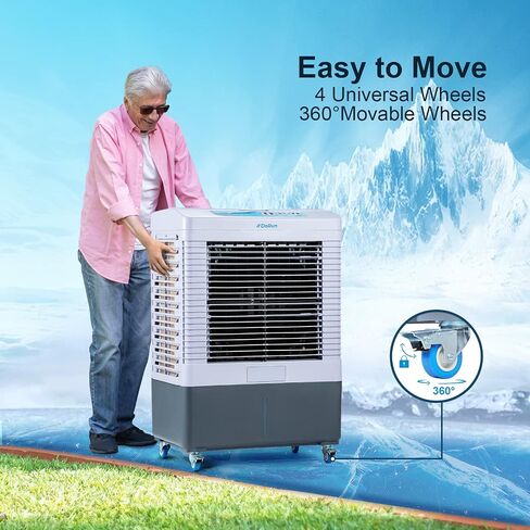 DoRun Portable Evaporative Cooler,2647 CFM Swamp Cooler with Filter, 3 Modes & Speeds, 120° Oscillation, Cools 900 Square Feet-10.6 Gallon Water Tank for Garage Home RV Commercial in Saudi Arabia