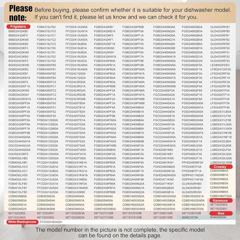 5304516818، 5304525218 طقم مزلاج باب غسالة الأطباق متوافق مع فريجيدير، كروسلي، كينمور، غسالة أطباق ايكيا، رقم الجزء: 5304527418، 4813935، AP6783743، PS12585469، 154543901-2 سنة الضمان in Kuwait