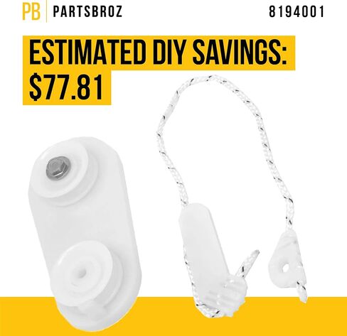 طقم وصلة توازن الباب PartsBroz 8194001 [تتضمن نصائح DIY] - أجزاء غسالة الأطباق المتوافقة مع Whirlpool Kenmore Maytag - تحل محل AP3775412 PS972325 - تتضمن مجموعة عجلة وتركيب 2x، كابلات ربط 2x in Saudi Arabia