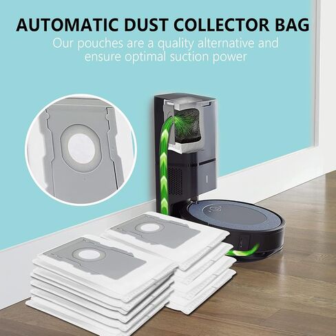 10 Packs Vacuum Bags for iRobot Roomba i7 i7+ j7 j7+/Plus (7550) i3 i3+ (3550) i4 i4+(4552) i6 i6+ (6550) i8 i8+ (8550) s9 s9+ (9550) i & j & s Series Clean Base Automatic Dirt Disposal Bags in Saudi Arabia