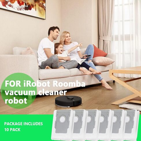 10 Packs Vacuum Bags for iRobot Roomba i7 i7+ j7 j7+/Plus (7550) i3 i3+ (3550) i4 i4+(4552) i6 i6+ (6550) i8 i8+ (8550) s9 s9+ (9550) i & j & s Series Clean Base Automatic Dirt Disposal Bags in Saudi Arabia