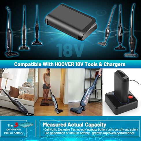 CaliHutt 【ترقية Li-ion 4.0Ah】 استبدال 18 فولت لبطارية Hoover Linx 18 فولت BH50000 302723001 BH50015 BH50010 BH50020 مكنسة كهربائية لاسلكية in Saudi Arabia