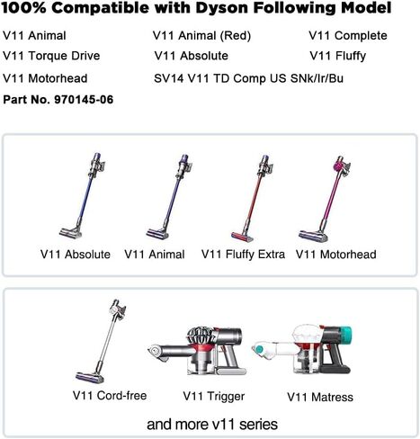 Dalkat Dalee بطارية لولبية لـ Dyson V11 أبسولوت دايسون V11 Animal V11 Complete Dyson V11 Fluffy Cordless Vacuum Cleaner SV14 بطارية 25.2 فولت 4800 مللي أمبير رقم الجزء 970145-06 (بطارية غير قابلة للنقر) in Kuwait
