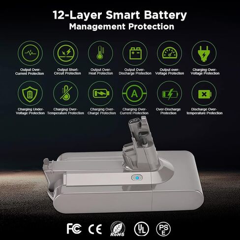 Dalkat Dalee بطارية لولبية لـ Dyson V11 أبسولوت دايسون V11 Animal V11 Complete Dyson V11 Fluffy Cordless Vacuum Cleaner SV14 بطارية 25.2 فولت 4800 مللي أمبير رقم الجزء 970145-06 (بطارية غير قابلة للنقر) in Kuwait