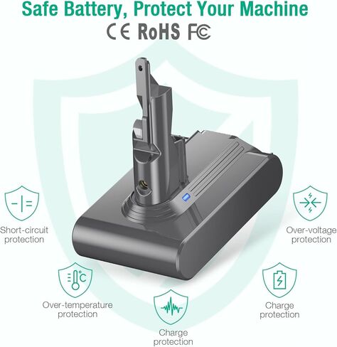 بطارية بديلة من FirstPower 5.0Ah V7 - متوافقة مع المكانس الكهربائية المحمولة V7 SV11 V7 Motorhead V7 Animal V7 Trigger V7 Car+Boat V7 المطلق in Kuwait