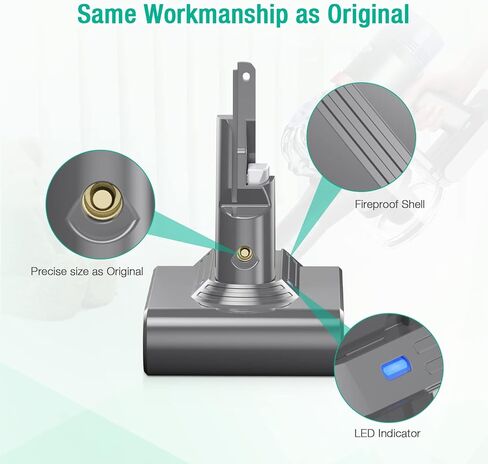 بطارية بديلة من FirstPower 5.0Ah V7 - متوافقة مع المكانس الكهربائية المحمولة V7 SV11 V7 Motorhead V7 Animal V7 Trigger V7 Car+Boat V7 المطلق in Kuwait