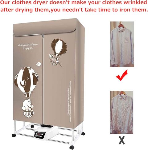 Clothes Dryer 110V Electric Foldable 2-Tier Drying Machine with Remote Control Heater Double Layer Stainless Steel Rack for Home,Apartment,Hotel,Student Dorm in Saudi Arabia