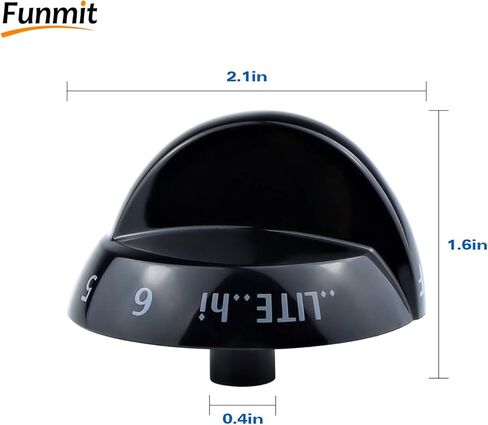 Funmit 316220009 استبدال مقبض الموقد العلوي لفريجيدير يستبدل AP4322122 PS1991531 EAP1991531 (أسود، 4 عبوات) in Kuwait