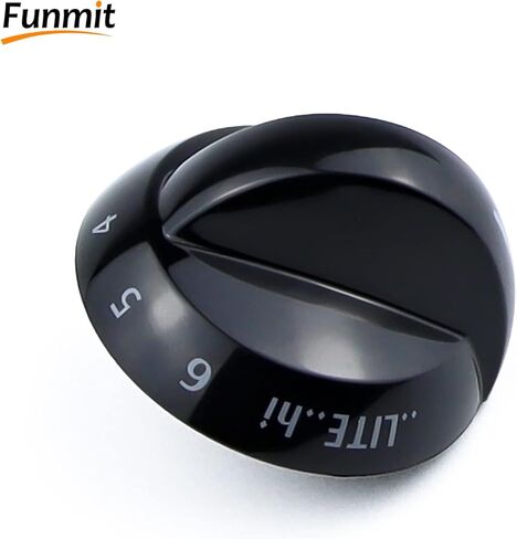 Funmit 316220009 استبدال مقبض الموقد العلوي لفريجيدير يستبدل AP4322122 PS1991531 EAP1991531 (أسود، 4 عبوات) in Kuwait