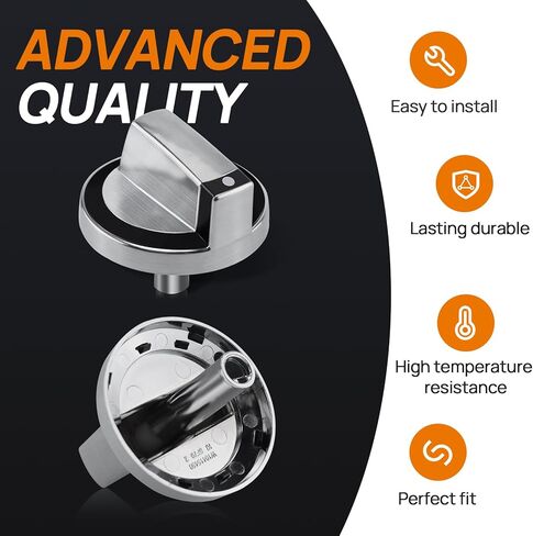 استبدال مقبض الموقد W10284885 من PETOX، مناسب لمجموعة غاز ويرلبول/الموقد/الفرن، يستبدل WPW10284885 AP6018699 PS11752001 EAP11752001 (عبوة واحدة) in Kuwait