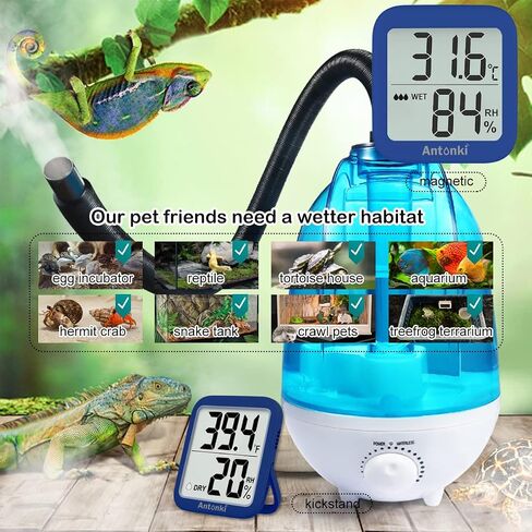 Antonki Room Thermometer for Home, 2 Pack Digital Temperature and Humidity Monitors for Home, Indoor Hygrometer Sensor, Humidity Gauge, Humidity Meter for Baby Room, Terrarium, Incubator, Greenhouse in Saudi Arabia