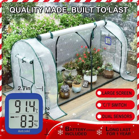 Antonki Room Thermometer for Home, 2 Pack Digital Temperature and Humidity Monitors for Home, Indoor Hygrometer Sensor, Humidity Gauge, Humidity Meter for Baby Room, Terrarium, Incubator, Greenhouse in Saudi Arabia