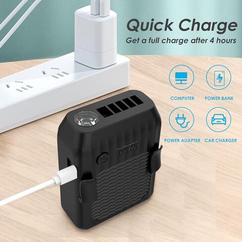 مروحة مشبك خصر محمولة من DTZY، مروحة رقبة شخصية مع مصباح يدوي قوي، مروحة شخصية قابلة لإعادة الشحن بقدرة 6000 مللي أمبير في الساعة، مروحة حزام USB بدون استخدام اليدين للأعمال الخارجية، الرياضة، التخييم، المشي لمسافات طويلة in Kuwait