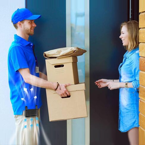 مروحة مشبك خصر محمولة من DTZY، مروحة رقبة شخصية مع مصباح يدوي قوي، مروحة شخصية قابلة لإعادة الشحن بقدرة 6000 مللي أمبير في الساعة، مروحة حزام USB بدون استخدام اليدين للأعمال الخارجية، الرياضة، التخييم، المشي لمسافات طويلة in Kuwait