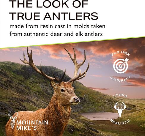 Mountain Mikes - مجموعة أدوات مدفأة قرن الوعل - ديكور مستوحى من الأماكن الخارجية الرائعة - قرون الغزلان والأيل المكررة المتينة - تتضمن مجرفة وفرشاة وبوكر in Kuwait