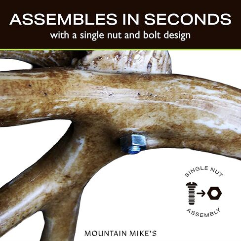 Mountain Mikes - مجموعة أدوات مدفأة قرن الوعل - ديكور مستوحى من الأماكن الخارجية الرائعة - قرون الغزلان والأيل المكررة المتينة - تتضمن مجرفة وفرشاة وبوكر in Kuwait