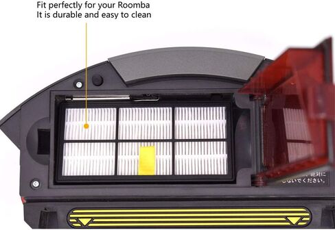 قطع غيار Neutop متوافقة مع iRobot Roomba 800 و900 Series 801 805 850 860 870 877 880 890 891 895 960 961 980 981 985 ملحقات مكانس الروبوت مع 6 مرشحات و6 فرش جانبية in Kuwait