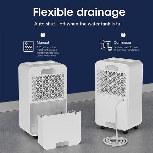 AirDance 25 Pints 2000 Sq. Ft Dehumidifiers for Home or Bedroom or Basement with Auto or Manual Drainage | 36db Industry Leading Noise Reducing | Air Filter, 3 Operation Modes and 24 hr Timer in Saudi Arabia