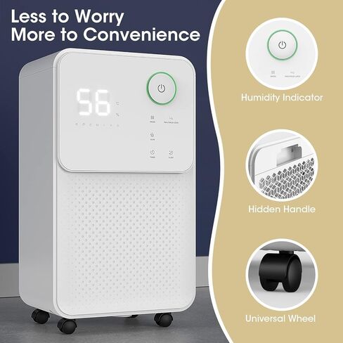AirDance 25 Pints 2000 Sq. Ft Dehumidifiers for Home or Bedroom or Basement with Auto or Manual Drainage | 36db Industry Leading Noise Reducing | Air Filter, 3 Operation Modes and 24 hr Timer in Saudi Arabia