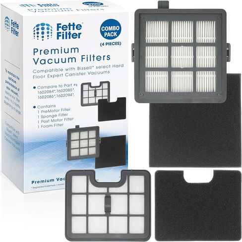 Fette Filter - Filter Set Compatible with Bissell Hard Floor Expert Canister Vacuum Series 1154 & 1161 Contains- 1 PreMotor 1 Sponge 1 Post Motor 1 Foam Part #s 1602084, 1602085, 1602086, 1602094. in Saudi Arabia