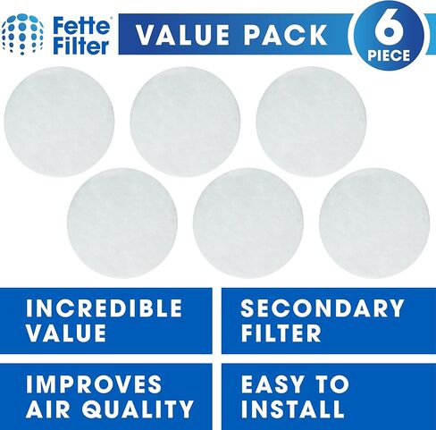 Fette Filter - 18P0 Secondary Filter for Garage Pro Wet/Dry Vacs Compatible with Bissell Part # 2030165, 203-0165 - Pack of 6 in Kuwait