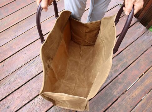 اونمارو شنطة حمل خشبية من القماش المشمع شديد التحمل، شنطة كبيرة لحمل الحطب، للتخييم في الهواء الطلق، ملحقات موقد الشواء. 2 نمط (مفتوح، جدار جانبي مغلق) كومبو حقيبة توت، اخضر/بني in Kuwait