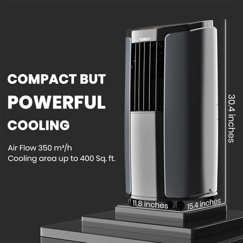 TOSOT 8,000 BTU(ASHRAE) 5,000 BTU (DOE) Portable Air Conditioner Quiet, Remote Control, Built-in Dehumidifier, Fan, Easy Window Installation Kit - Cool Rooms Up to 300 Square Feet in Saudi Arabia