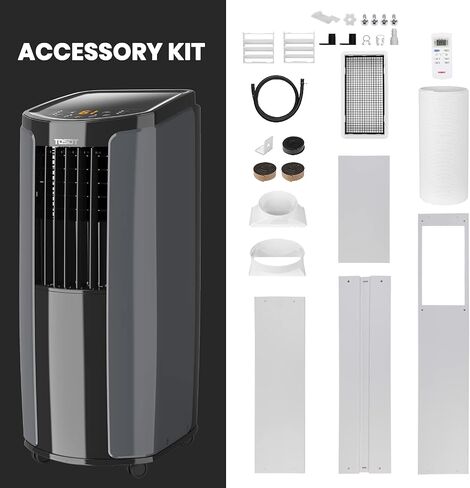 TOSOT 8,000 BTU(ASHRAE) 5,000 BTU (DOE) Portable Air Conditioner Quiet, Remote Control, Built-in Dehumidifier, Fan, Easy Window Installation Kit - Cool Rooms Up to 300 Square Feet in Saudi Arabia