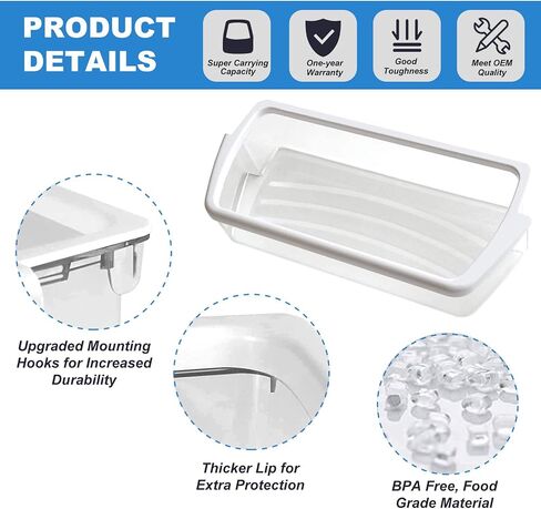 2 Pack W10321304 Refrigerator Door Shelf Bin, Compatible with with Whirlpool Refrigerator Replaces WPW10321304 PS11752778 AP6019471 2179574 2179575 in Kuwait