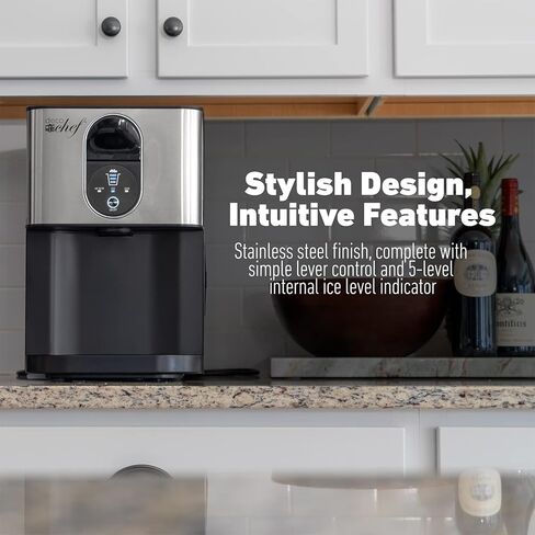 ديكو شيف، ماكينة صنع الثلج ذاتي التوزيع، 46 رطل في اليوم، ثلج تلقائي قابل للمضغ، 1.8 رطل في الساعة in Kuwait