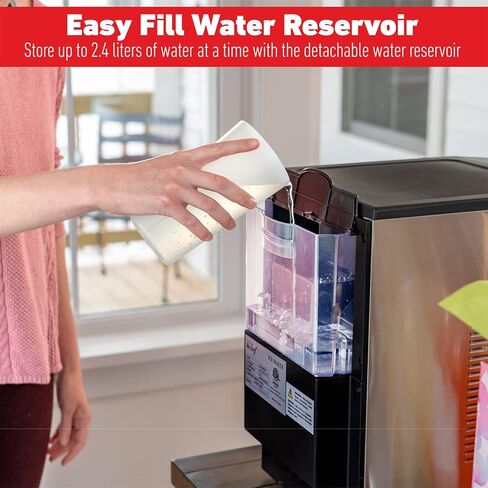 ديكو شيف، ماكينة صنع الثلج ذاتي التوزيع، 46 رطل في اليوم، ثلج تلقائي قابل للمضغ، 1.8 رطل في الساعة in Kuwait