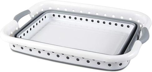 Plastific Foldable Washing Basket Collapsible Laundry Clothes Basket Collapsible Basket - Foldable Storage Container/Organiser - Portable Washing Tub (Grey - 63*45*27cm) in Saudi Arabia