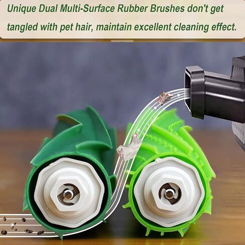 2 Set Replacement Parts Roller Brushes Compatible for iRobot Roomba E&I Series E5 E6 j Series j7 j7+ i Series i7 i7+ i7 Plus i1 i1+ i3 i3+ i4 i4+ i6 Vacuum Cleaner Accessory, Rubber Brush in Saudi Arabia