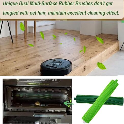 2 Set Replacement Parts Roller Brushes Compatible for iRobot Roomba E&I Series E5 E6 j Series j7 j7+ i Series i7 i7+ i7 Plus i1 i1+ i3 i3+ i4 i4+ i6 Vacuum Cleaner Accessory, Rubber Brush in Saudi Arabia