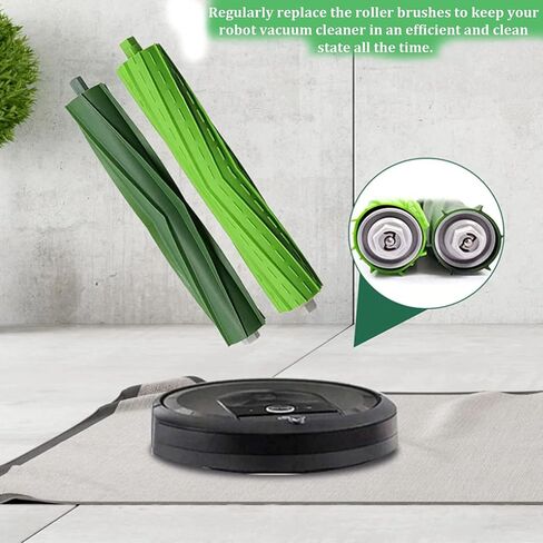 2 Set Replacement Parts Roller Brushes Compatible for iRobot Roomba E&I Series E5 E6 j Series j7 j7+ i Series i7 i7+ i7 Plus i1 i1+ i3 i3+ i4 i4+ i6 Vacuum Cleaner Accessory, Rubber Brush in Saudi Arabia