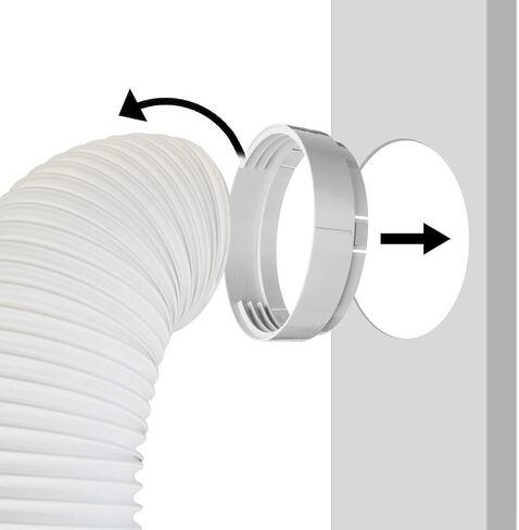 جول رير محول 5.9 انش/6 انش لتوصيل لوحة اغلاق النافذة / الباب المنزلق المحمول لمكيف الهواء خرطوم العادم موصل انبوب خرطوم العادم المحمول موصل خرطوم العادم in Kuwait