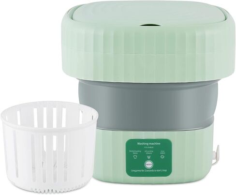 Meticuloso Portable Washing Machine, Foldable Mini Washer, Small Washer for Underwear, Socks, Baby Clothes, Towels, Delicate Items, in Apartment, Dorm, Camping, Trips and RVs in Kuwait