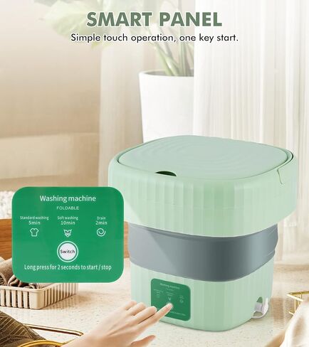 Meticuloso Portable Washing Machine, Foldable Mini Washer, Small Washer for Underwear, Socks, Baby Clothes, Towels, Delicate Items, in Apartment, Dorm, Camping, Trips and RVs in Kuwait
