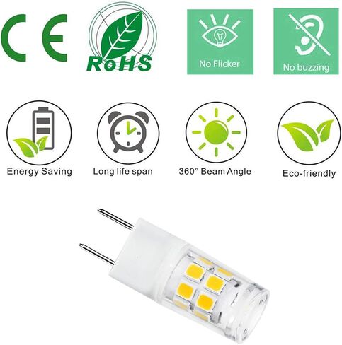 G8 Led Bulb Dimmable Under Microwave Light Bulb 50W Halogen Replacement for GE Samsung LG Over The Range Microwave Hood, 120V 5W 500LM Daylight White 6000K, Replaces WB08X10057 WB08X10051, 2-Pack in Kuwait