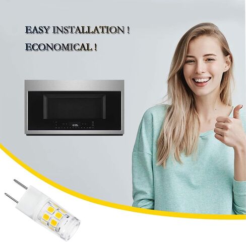 G8 Led Bulb Dimmable Under Microwave Light Bulb 50W Halogen Replacement for GE Samsung LG Over The Range Microwave Hood, 120V 5W 500LM Daylight White 6000K, Replaces WB08X10057 WB08X10051, 2-Pack in Kuwait