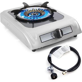 Propane Gas Cooktop - 9,800 BTU Single Burner Gas Stove Stainless Steel Portable Gas Stove，Auto Ignition Camping Single Burner LPG for RV, Apartments, Outdoor in Kuwait