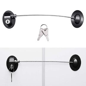 4 Pack Refrigerator Locks with 8 Keys,Child Safety Fridge Lock,Refrigerator Lock Combination,Mini Fridge Lock, File Drawer Lock,Toilet Seat Lock with Strong Adhesive (White/Black)